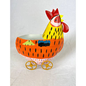 Pfaltzgraff Secrets Of Pistoulet Metal Chicken Planter Utensil Holder